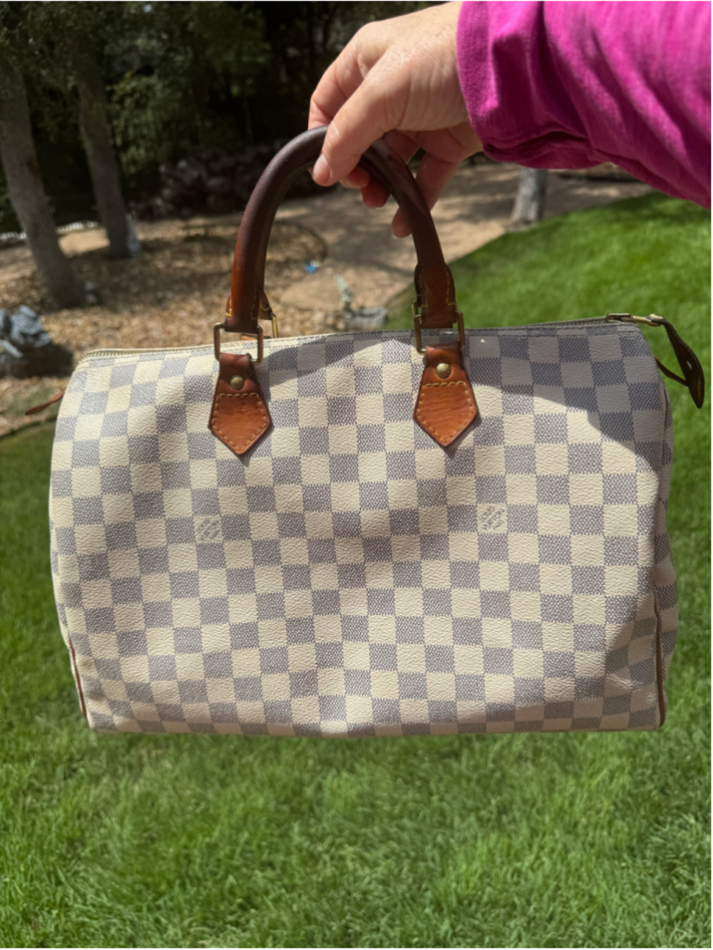 Louis Vuitton Damier Azur Speedy 30 Bag, Dusty, lock and key - Picture 7 of 15
